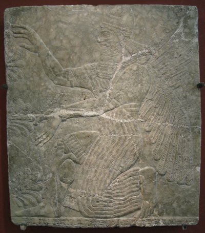 Winged Deity by the Sacred Tree (Relief from the Palace of Ashurnasirpal II at Kalhu, Nimrud) by Assyrian