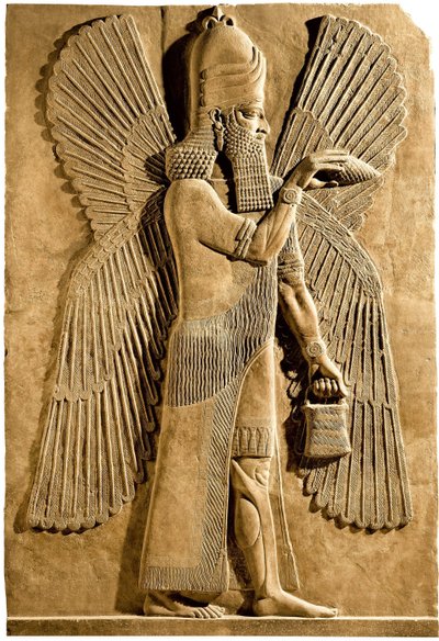 Winged Genie (Detail) by Assyrian