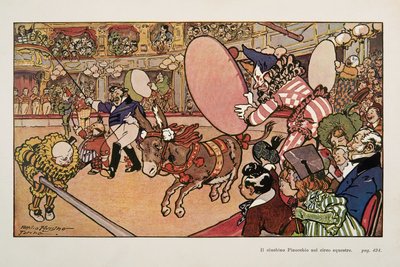 Circus and the Donkey Pinocchio, Illustration from Pinocchio by Attilio Mussino