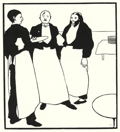 Garcons De Cafe by Aubrey (after) Beardsley