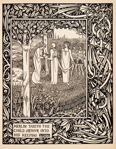 Merlin Taketh the Child Arthur into His Keeping, Illustration from 
