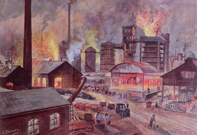 Factory with Blast Furnace, from a Series of Books on L