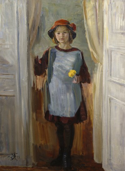 Girl in Doorway (Maria Eiebakke) 1918 by August Eiebakke