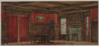 Rendering for Interior Design, c. 1880-1900 by August Frederick Biehle