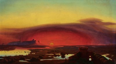 The Pontine Marshes at Sunset by August Kopisch