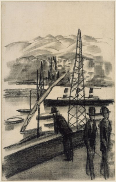 Harbor with Mountains by August Macke