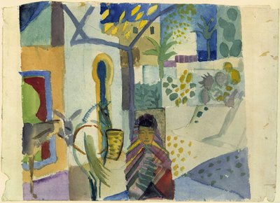Girl with Horse and Donkey by August Macke