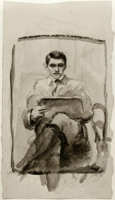 Self-Portrait, Drawing by August Macke
