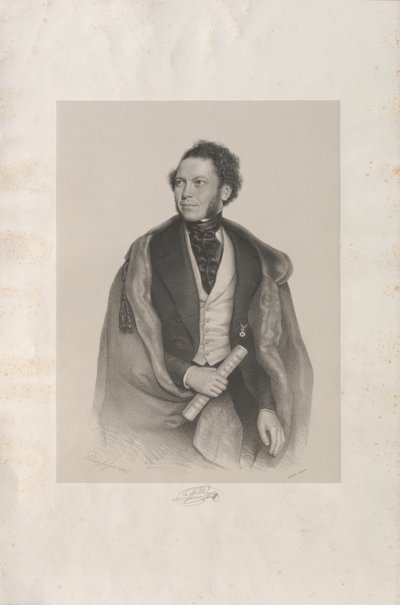 Portrait of the Composer and Conductor Gottfried von Preyer, 1845 by August Prinzhofer