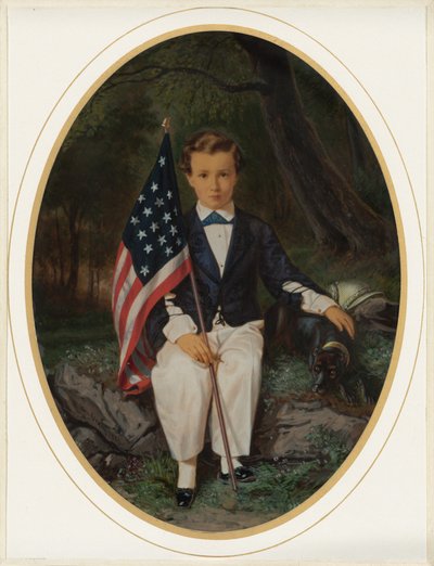 Portrait of a Boy Holding a Flag, 1859 by August Wenderoth