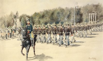 Maly Defilierung des Akademikerbataillons by August von Maly
