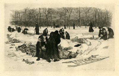Burial of Dead in the Snow by Auguste Andre Lancon