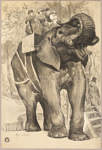 Elephant with Riders by Auguste Andre Lancon