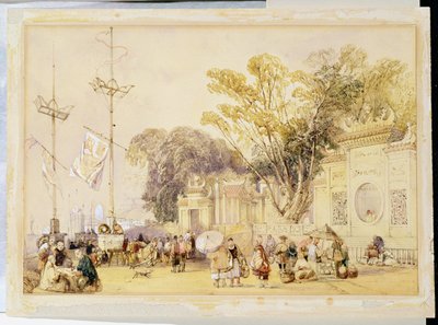 Village Square in the Bay of Hong Kong, Plate 5 from 