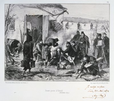 French Advanced Guard Post at Creteil, Siege of Paris, Franco-Prussian War, December 1870 by Auguste Bry