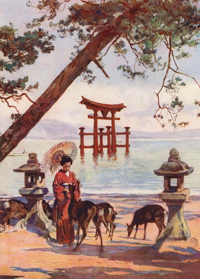 The Torii of Miyajima, Japan by Auguste Gerardin