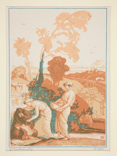 Music and Poetry Giving Succor to Artists by Auguste Lepere