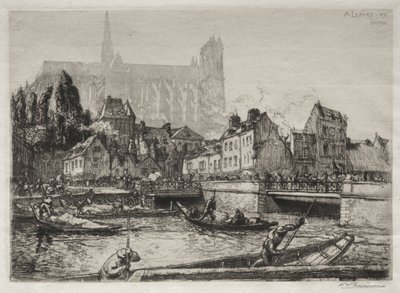 Arrival of Vegetables - Amiens by Auguste Louis Lepère