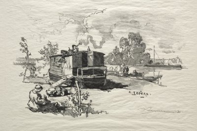 Houseboat by Auguste Louis Lepère