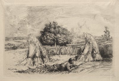 Sheaves of Rye, Crèvecoeur by Auguste Louis Lepère