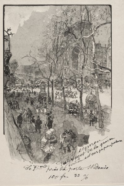 The Boulevards, near the Porte St. Denis by Auguste Louis Lepère