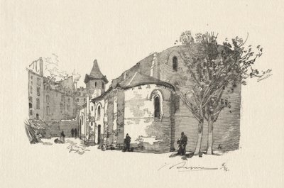 St. Julien le Vauvre, Exterior View by Auguste Louis Lepère