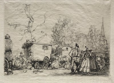 At the Fair St. Jean de Mont, 1906 by Auguste Louis Lepère