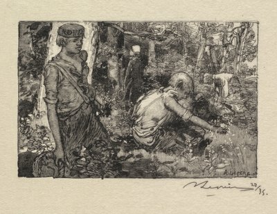 Fontainebleau Forest: Gathering Lily-of-the-Valley by Auguste Louis Lepère