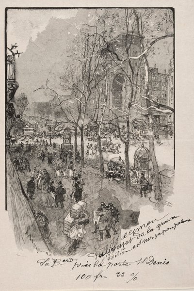 Les Boulevards, near the Porte St. Denis by Auguste Louis Lepère