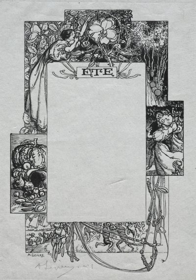 Paris Almanac, 1897: Decorative Border, Summer by Auguste Louis Lepère