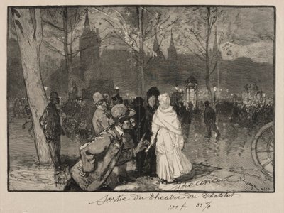 Exit from the Théâtre du Châtelet by Auguste Louis Lepère