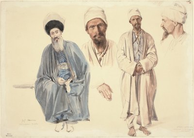 An Elderly Jew and a Muslim Tartar in the Crimea by Auguste Raffet