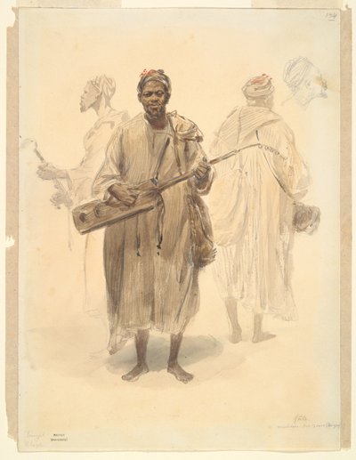 A Moorish Street Musician in Tangier by Auguste Raffet