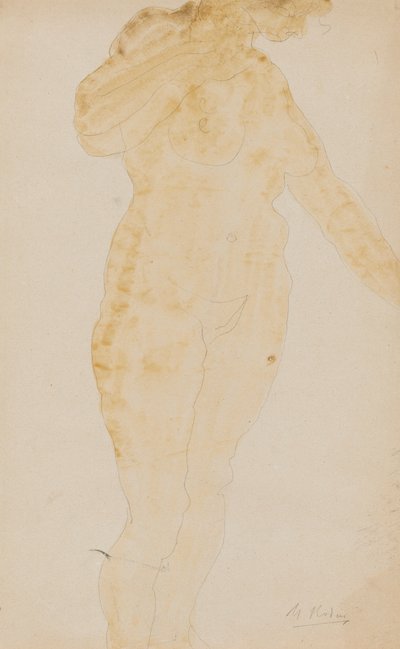 Standing Female Nude, Left Arm Extended by Auguste Rodin