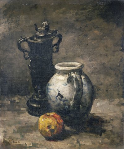 Still Life with Jug by Auguste Theodule Ribot