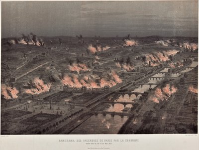 Commune of Paris Night of May 23 to 24 Fires in Paris by Auguste Victor Deroy