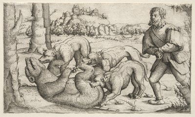 A Bear Hunt by Augustin Hirschvogel