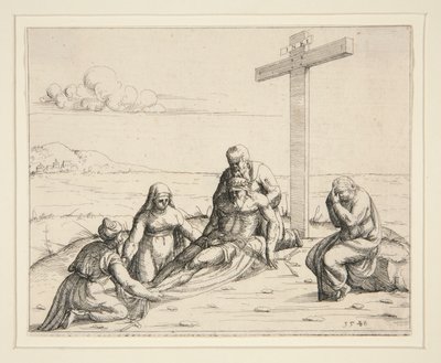 Joseph and Nicodemus with the Body of Christ by Augustin Hirschvogel