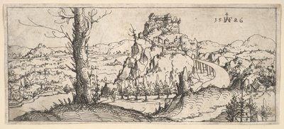 Landscape with High Rocks and Fortresses, 1546 by Augustin Hirschvogel