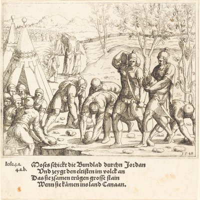 The Twelve Stones, and the Waters of the Jordan are Divided by Augustin Hirschvogel