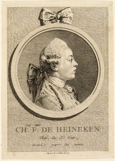 Portrait of Charles Frederick de Heincken by Augustin de Saint-Aubin