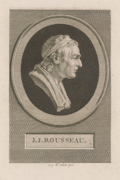 Portrait of J.J. Rousseau by Augustin de Saint-Aubin