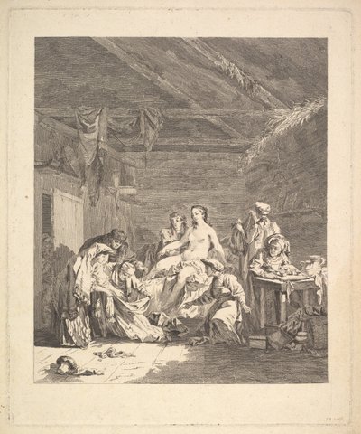 After the Wedding Night, the Sheets Must Be Shown. From Voyage en Sibérie by Augustin de Saint Aubin