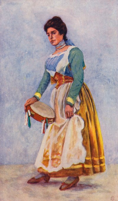 Dancer of the Tarantella at Sorrento by Augustine Fitzgerald