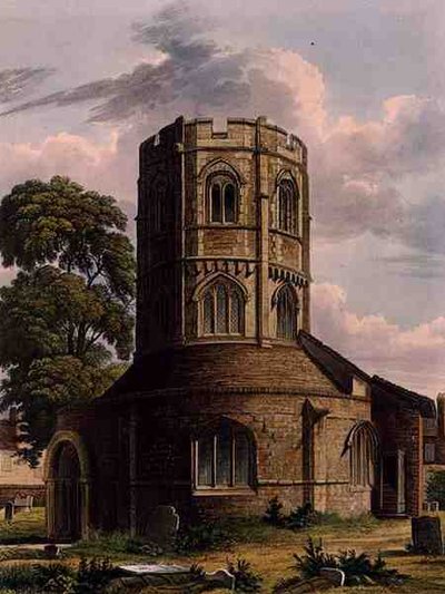 Church of the Holy Sepulchre, Cambridge, from The History of Cambridge by Augustus Charles (after) Pugin