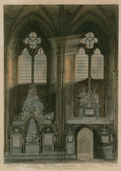 Fourth and Fifth Window, South Aisle, Westminster Abbey, London by Augustus Charles Pugin