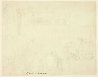 Study for Chapel of Newgate, from Microcosm of London by Augustus Charles Pugin
