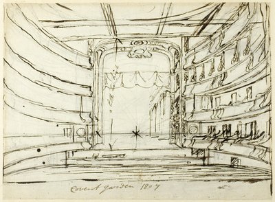 Study for Covent Garden Theatre, from Microcosm of London by Augustus Charles Pugin