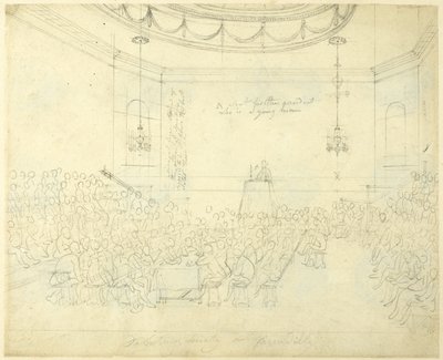 Study for Debating Society in Piccadilly, from Microcosm of London by Augustus Charles Pugin