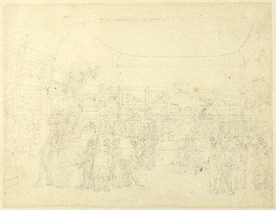 Study for Exhibition of Water Colored Drawings, Old Bond Street, from Microcosm of London by Augustus Charles Pugin